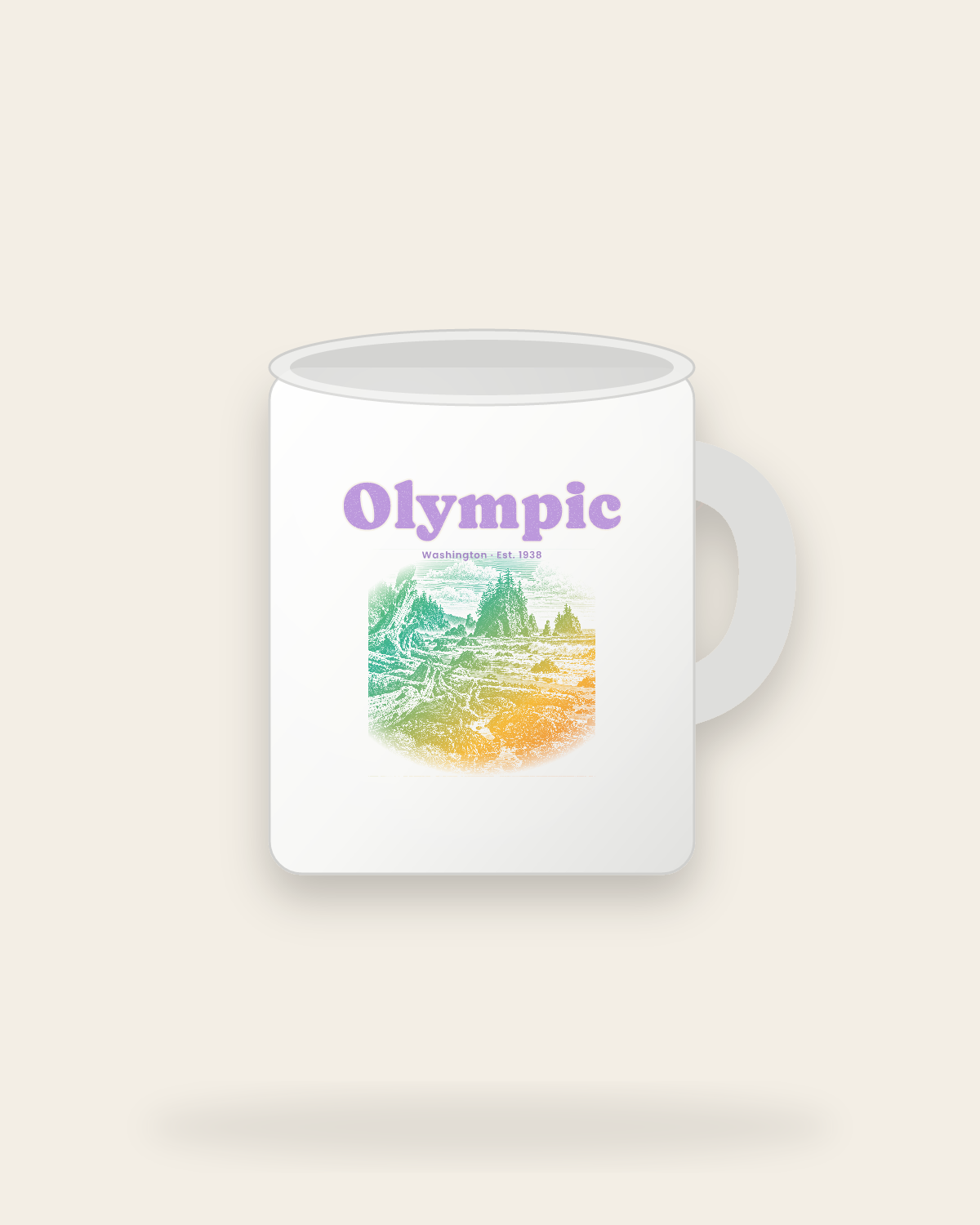 Olympic Ruby Beach Ceramic Mug 11oz in White