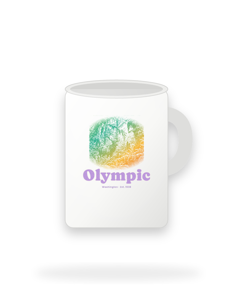 Olympic Hoh Rain Forest Elk Ceramic Mug 15oz