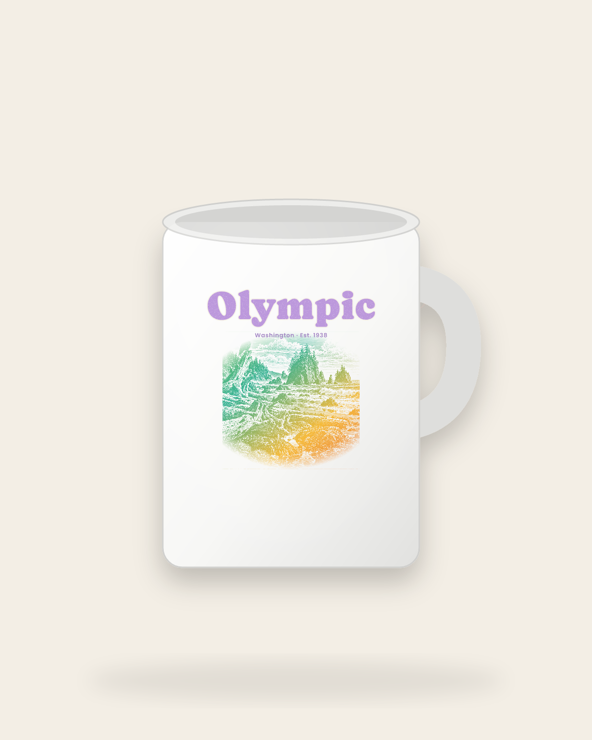 Olympic Ruby Beach Ceramic Mug 15oz in White