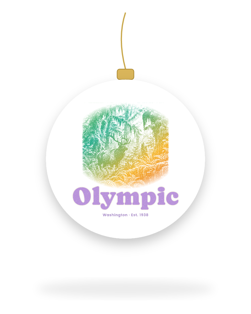 Olympic Hoh Rain Forest Elk Ceramic Ornament