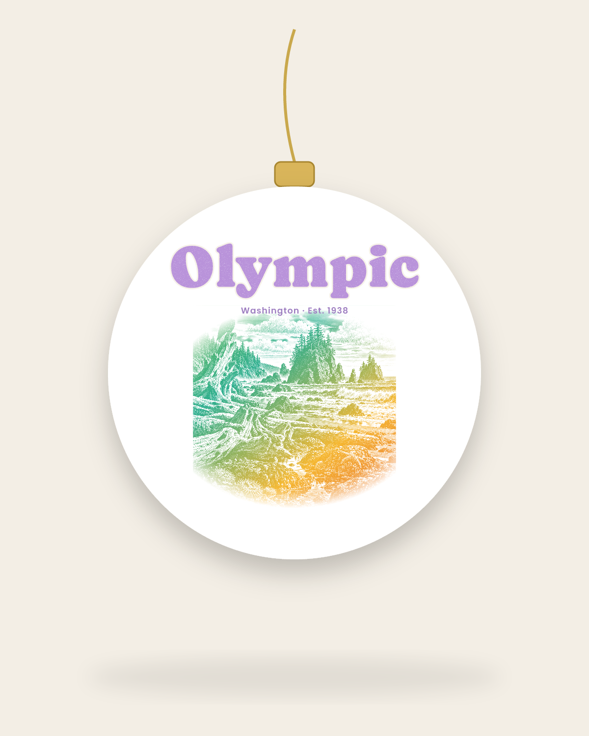 Olympic Ruby Beach Ceramic Ornament in White