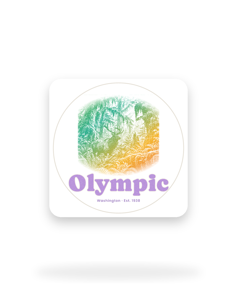 Olympic Hoh Rain Forest Elk Kiss-Cut Sticker