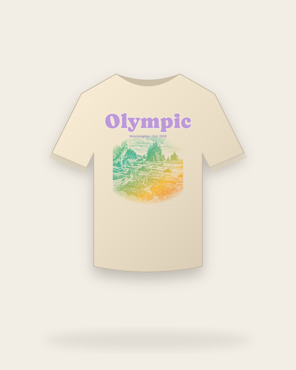 Olympic Ruby Beach Organic Cotton Tee in Natural