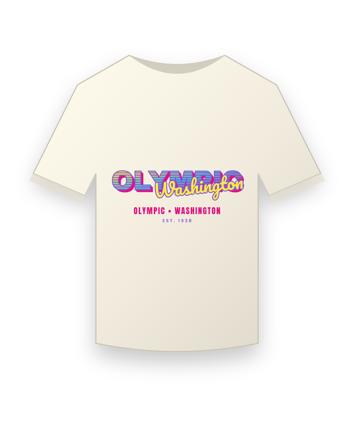 Olympic Music TV Vintage Wash Tee in Ivory