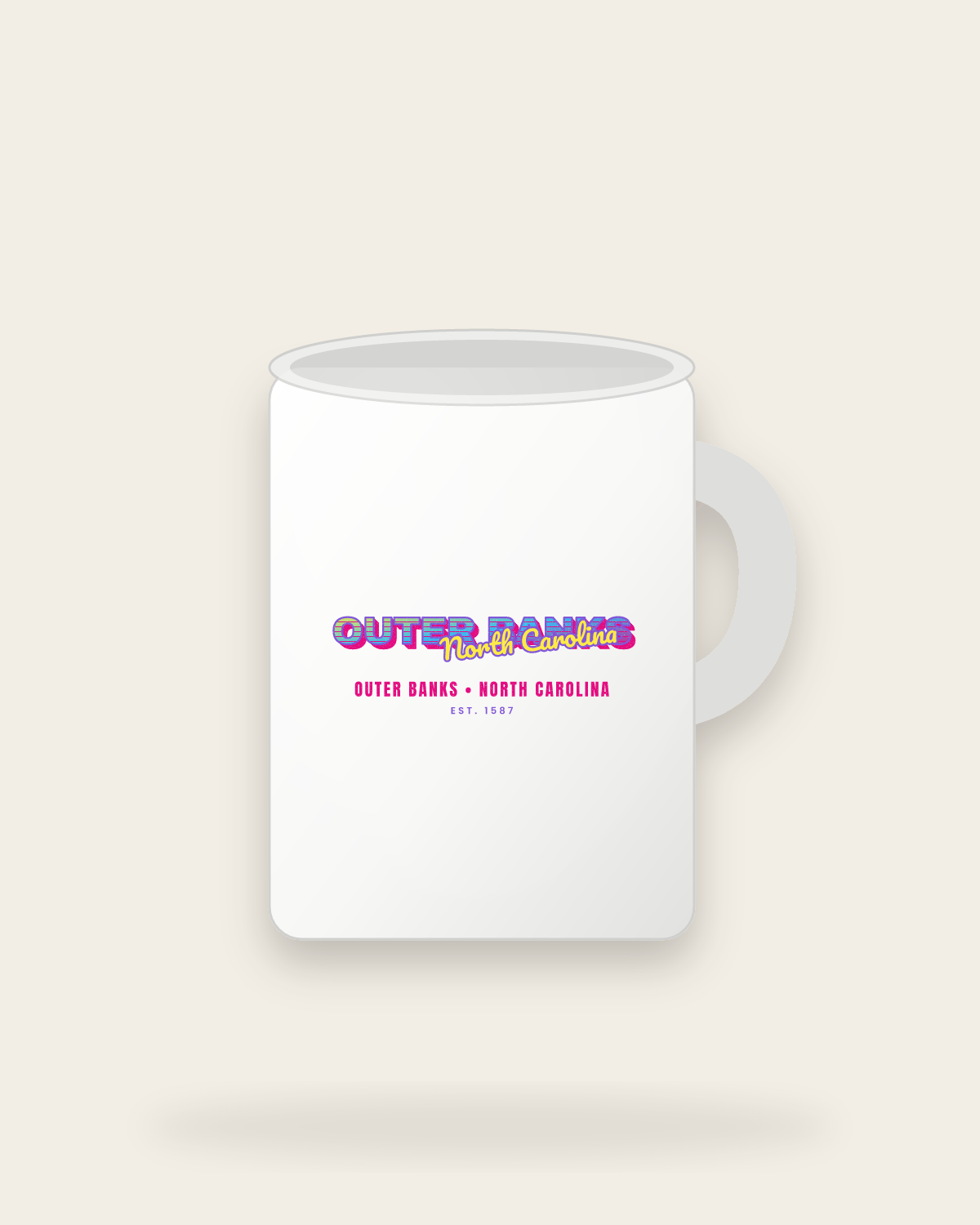 Outer Banks Music TV Ceramic Mug 15oz in White