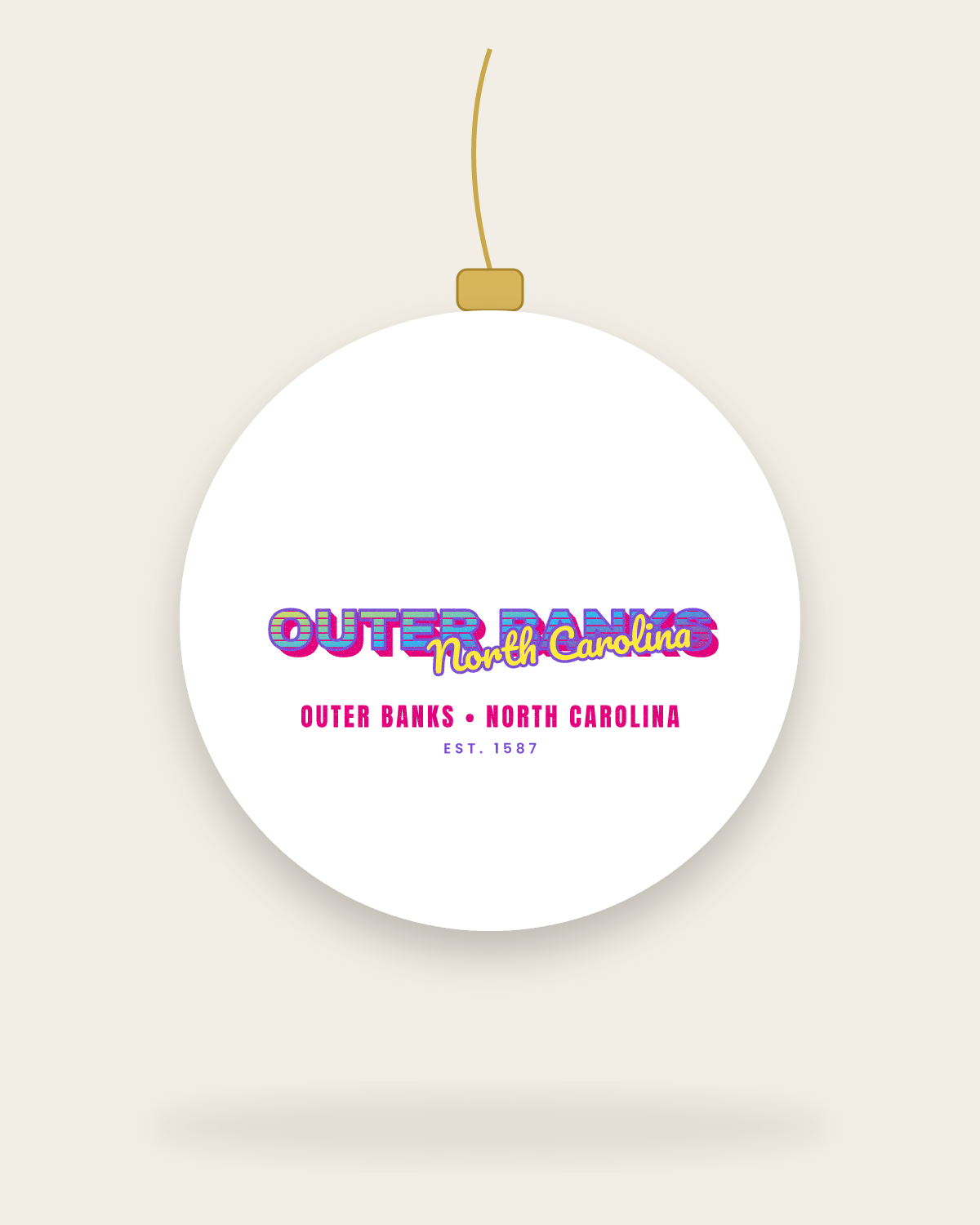 Outer Banks Music TV Ceramic Ornament in White