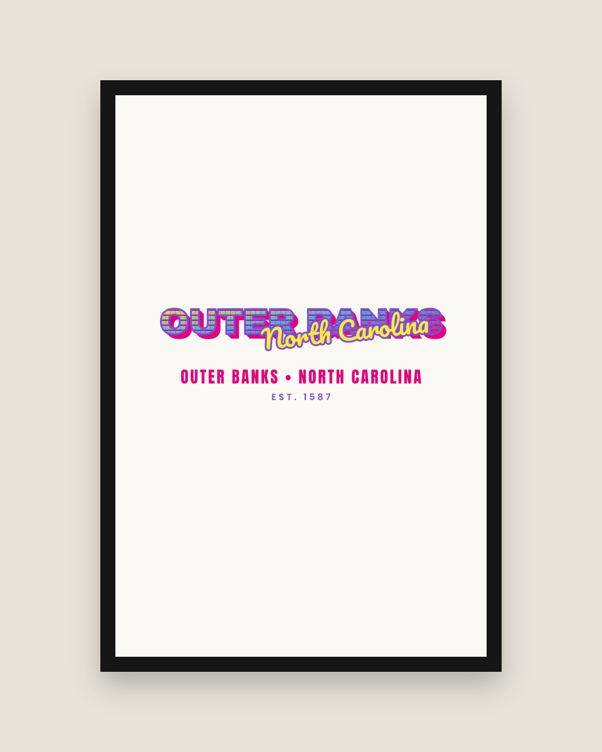 Outer Banks Music TV Matte Poster in White