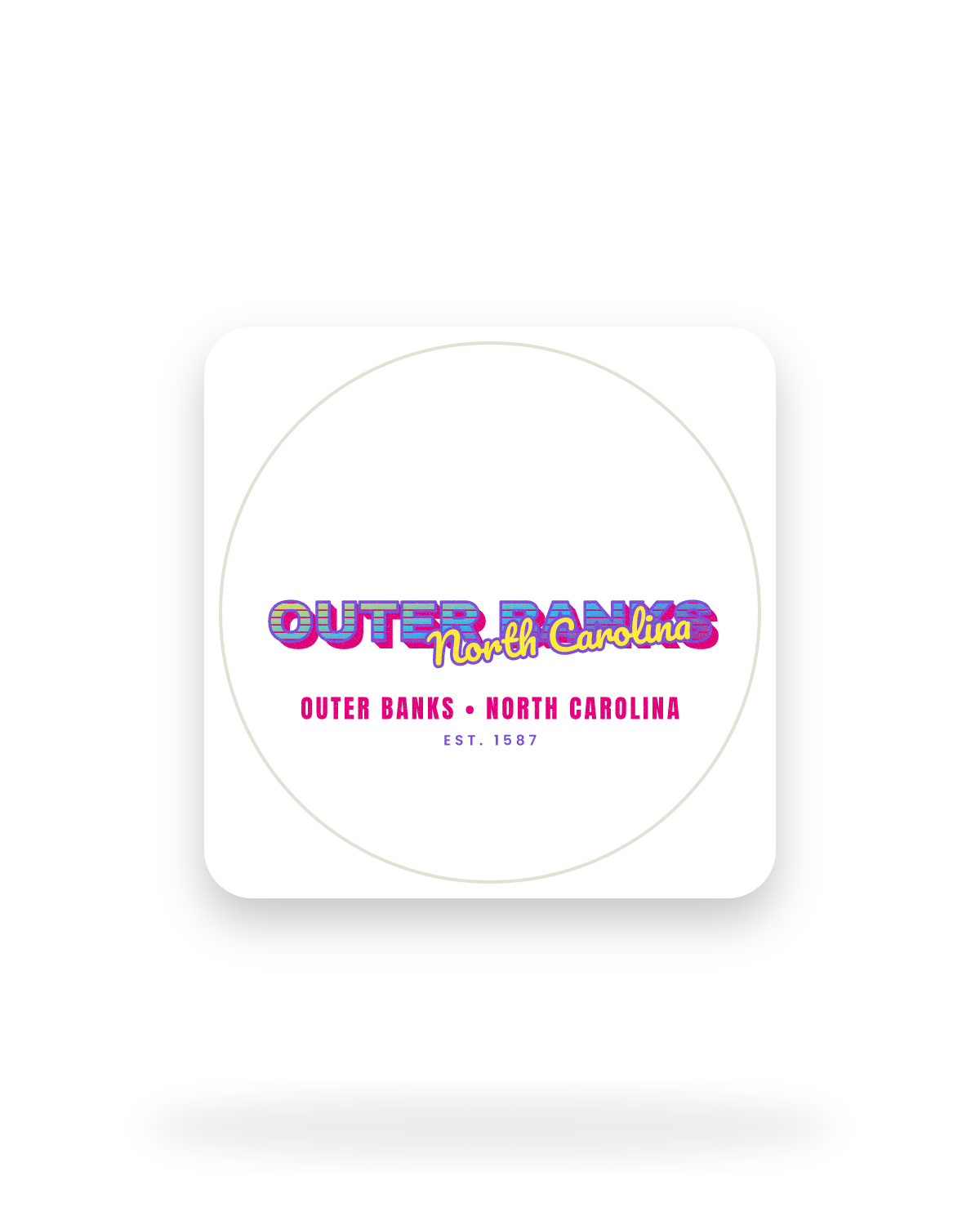 Outer Banks Music TV Kiss-Cut Sticker in White