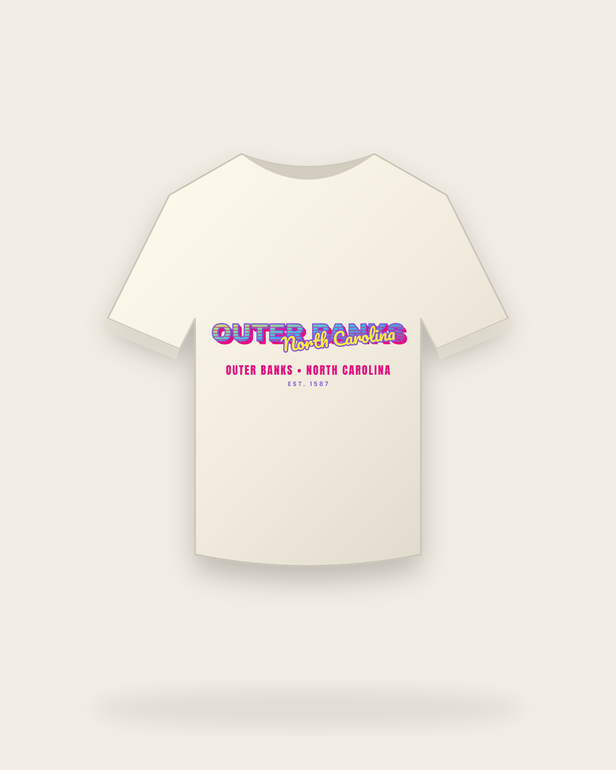 Outer Banks Music TV Vintage Wash Tee in Ivory