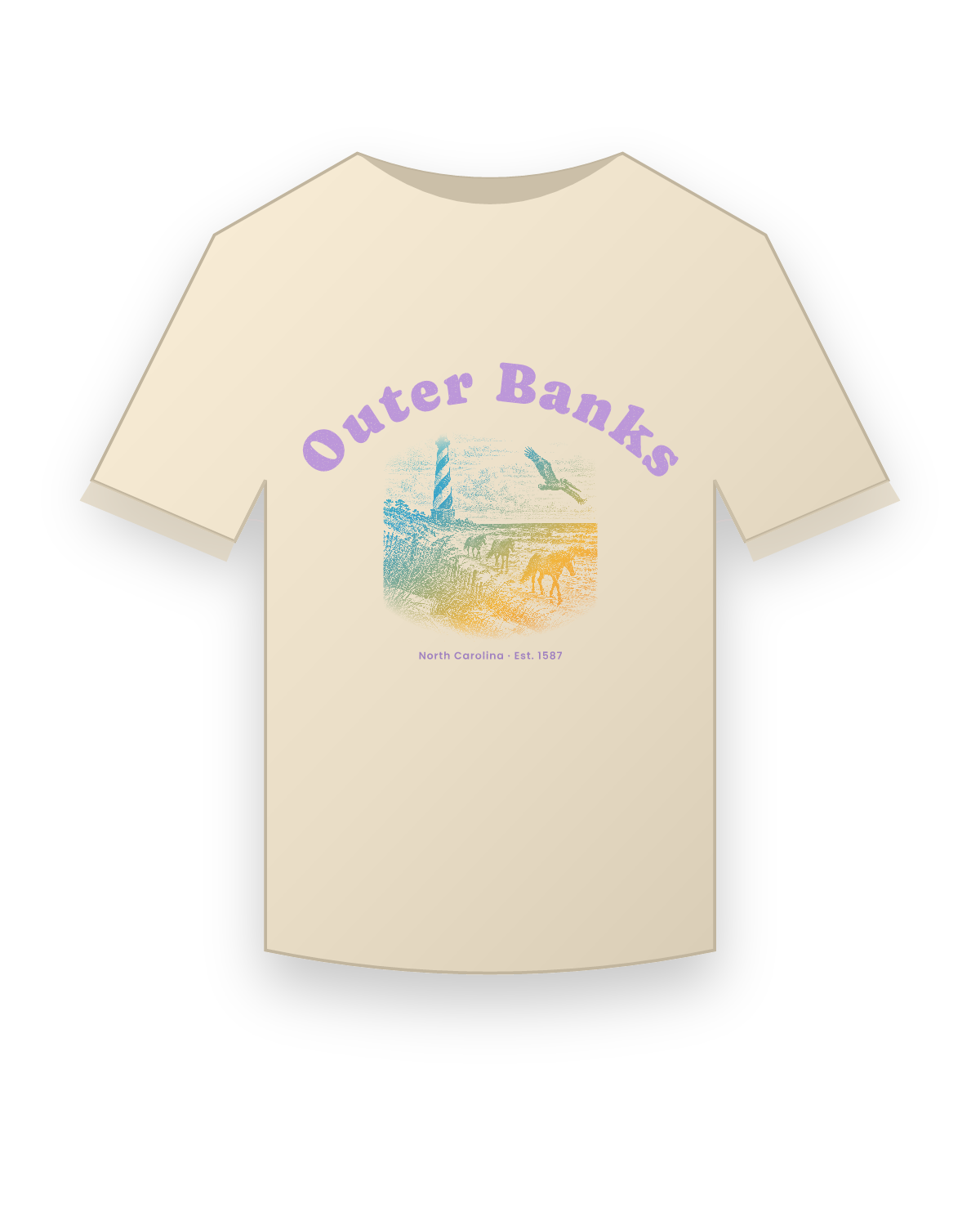 Outer Banks Hatteras Light Classic Tee in Natural
