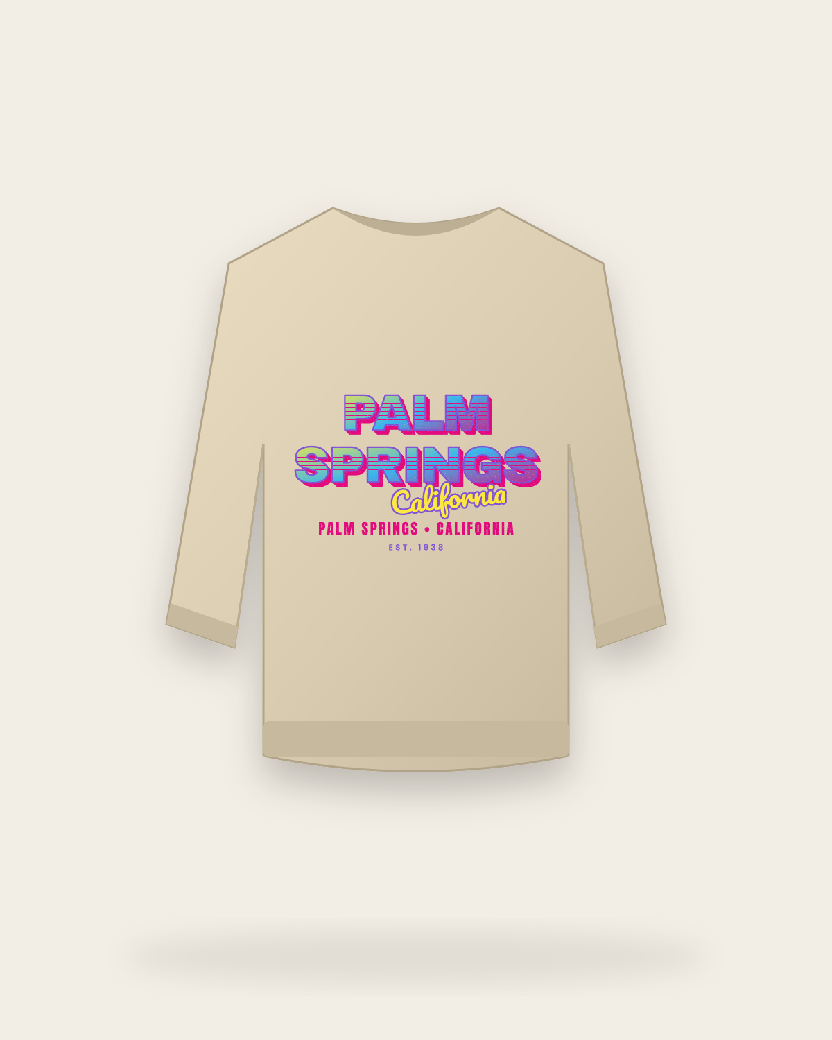Palm Springs Music TV Crewneck Sweatshirt in Sand