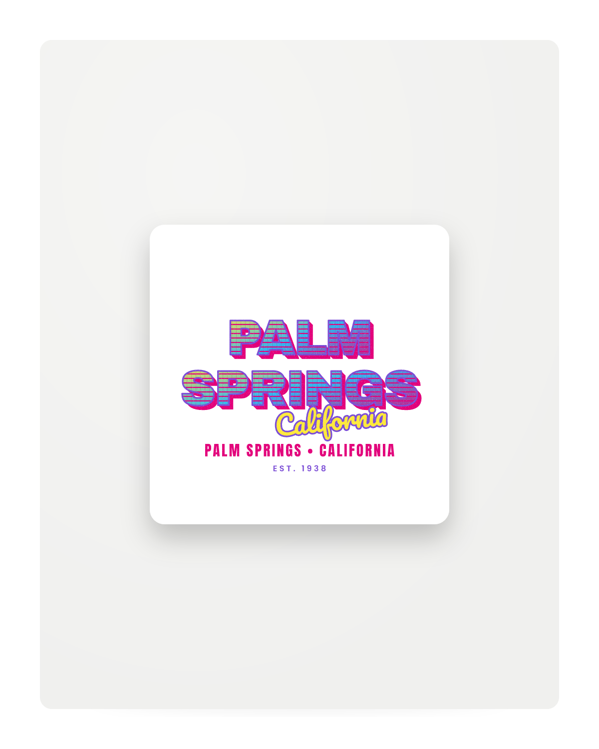 Palm Springs Music TV Fridge Magnet in White