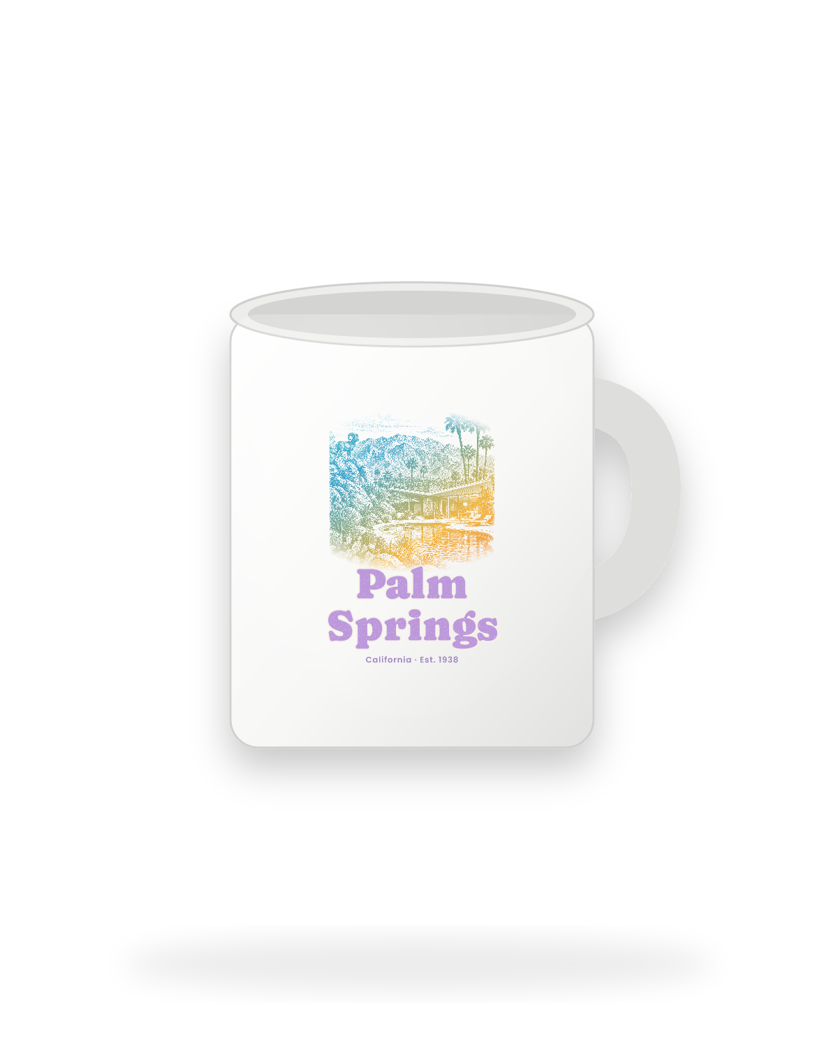 Palm Springs Modern Oasis Ceramic Mug 11oz in White