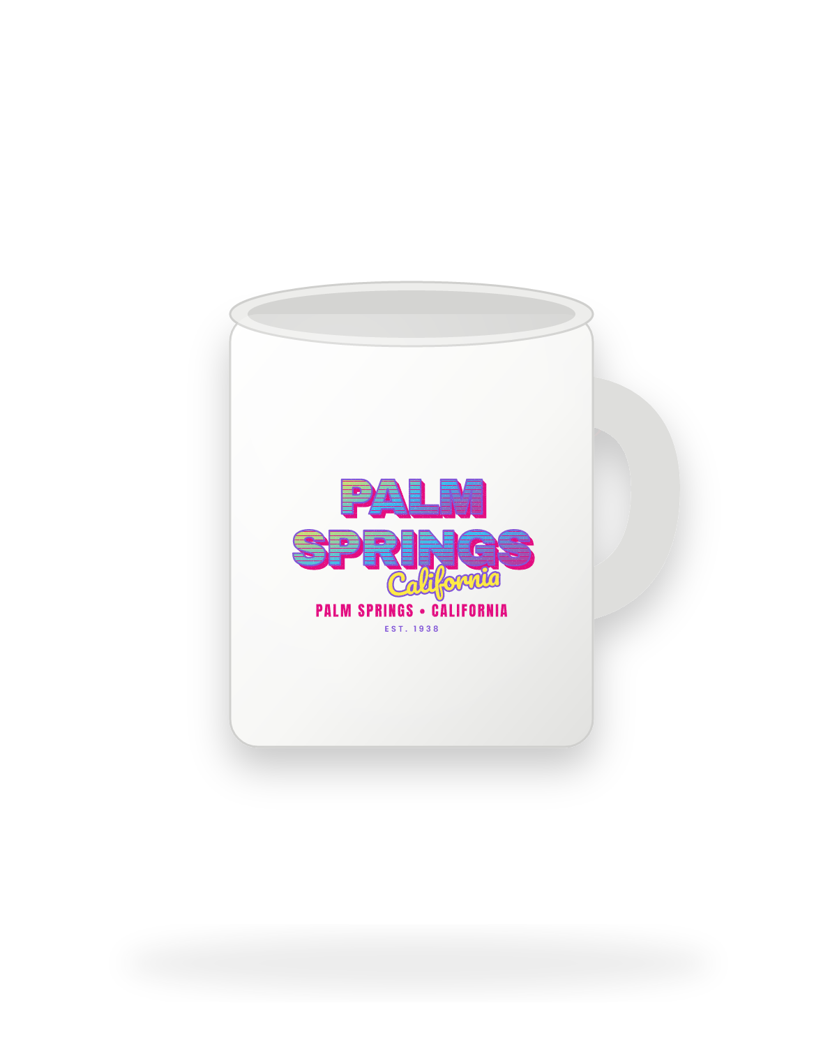 Palm Springs Music TV Ceramic Mug 11oz in White