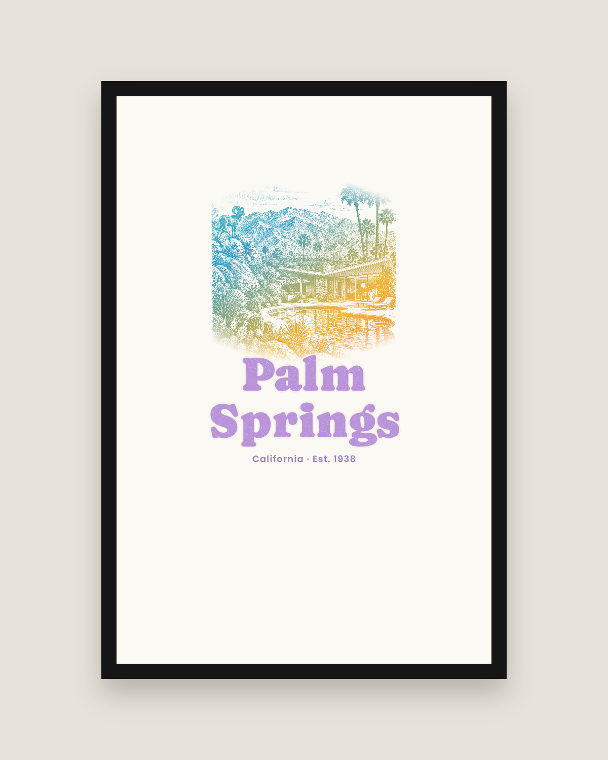 Palm Springs Modern Oasis Matte Poster in White