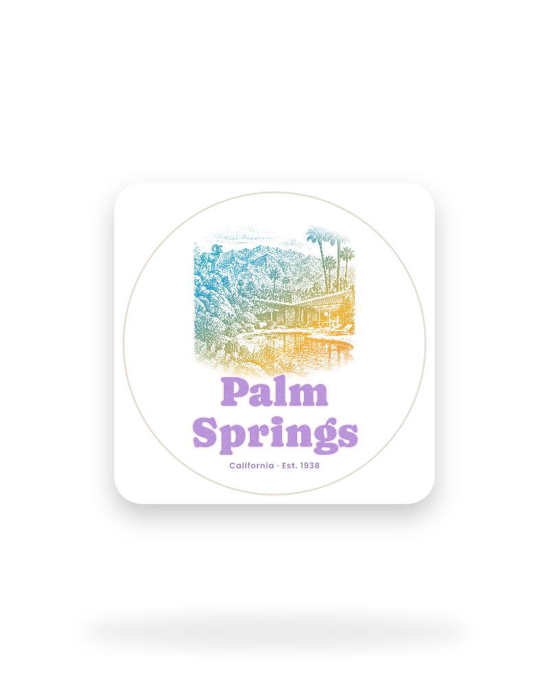 Palm Springs Modern Oasis Kiss-Cut Sticker