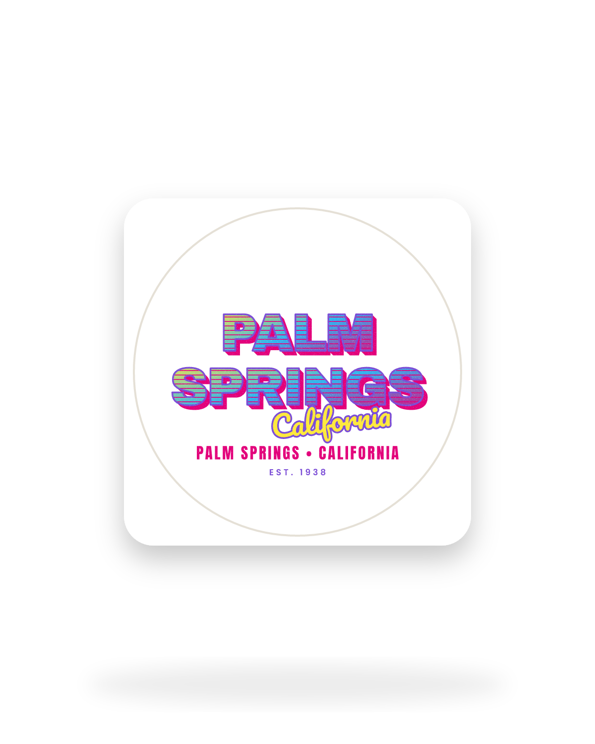 Palm Springs Music TV Kiss-Cut Sticker in White