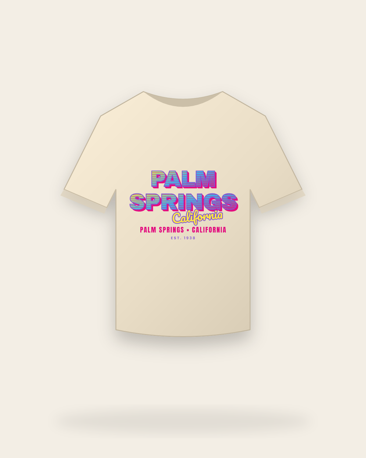 Palm Springs Music TV Organic Cotton Tee in Natural