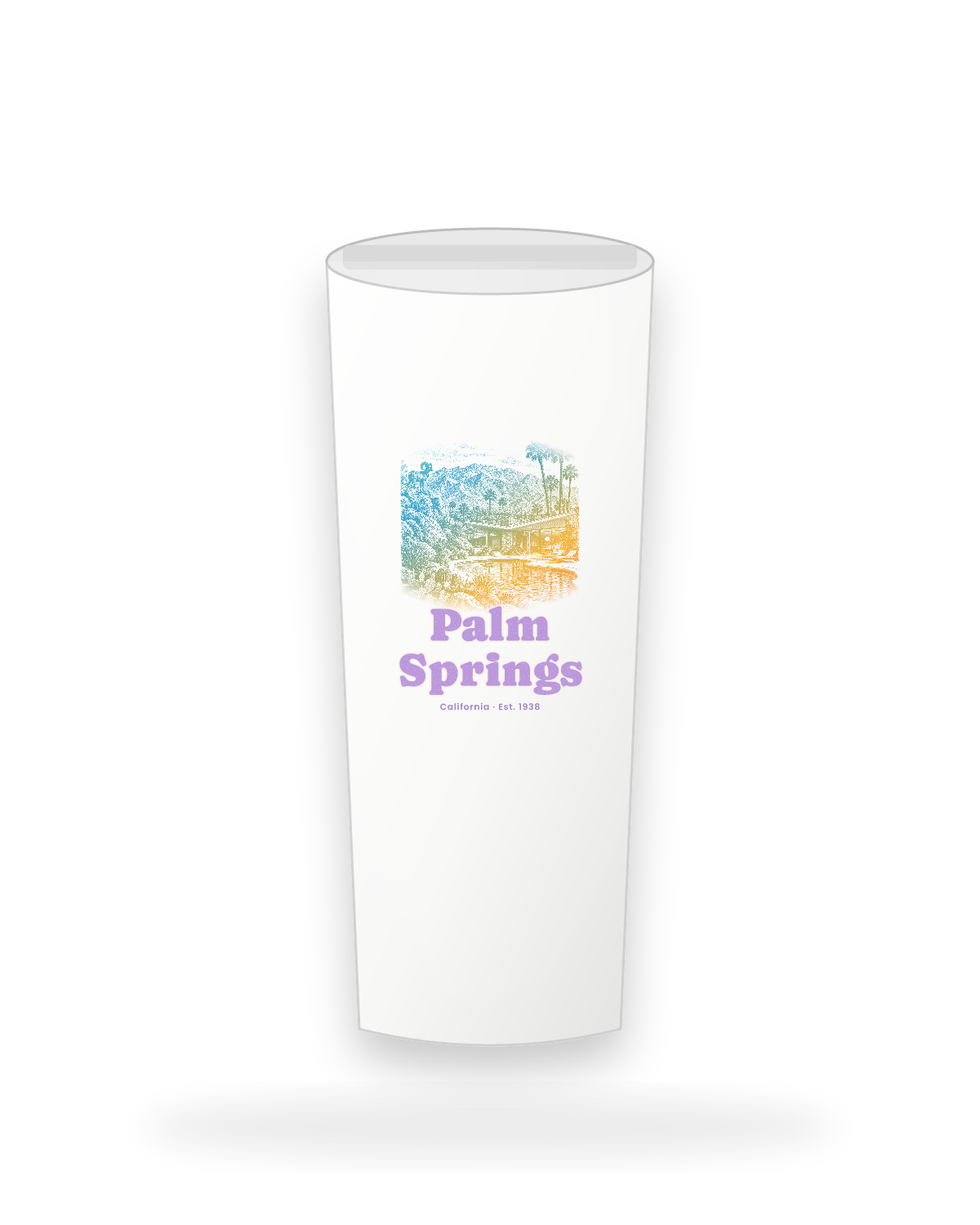 Palm Springs Modern Oasis Insulated Tumbler 20oz in White