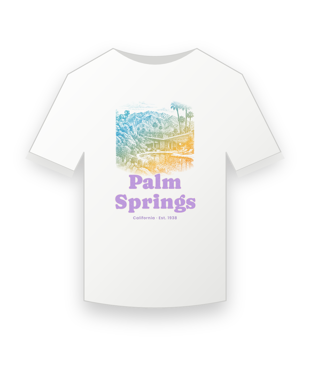 Palm Springs Modern Oasis Youth Tee in White