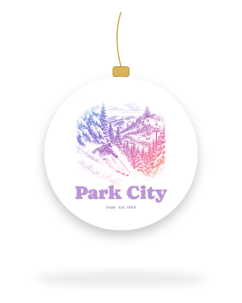 Park City Powder Day Ceramic Ornament