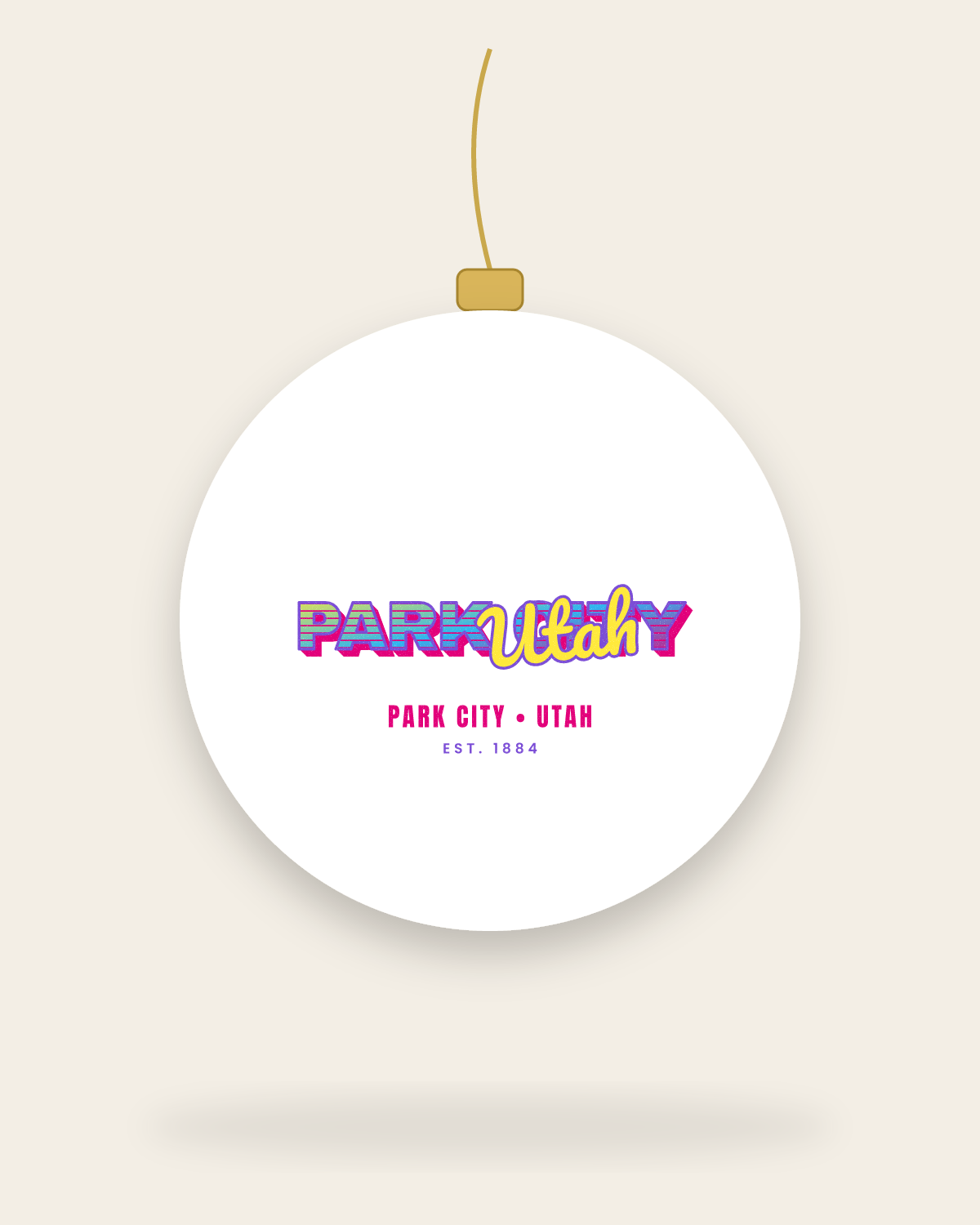 Park City Music TV Ceramic Ornament in White