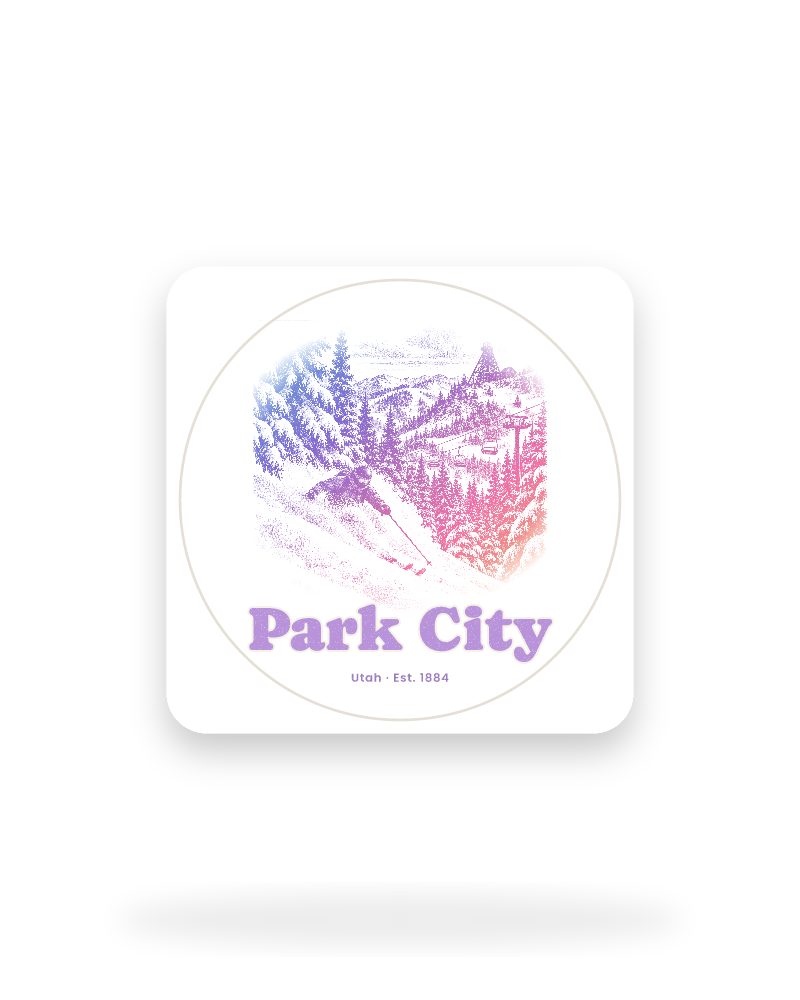 Park City Powder Day Kiss-Cut Sticker
