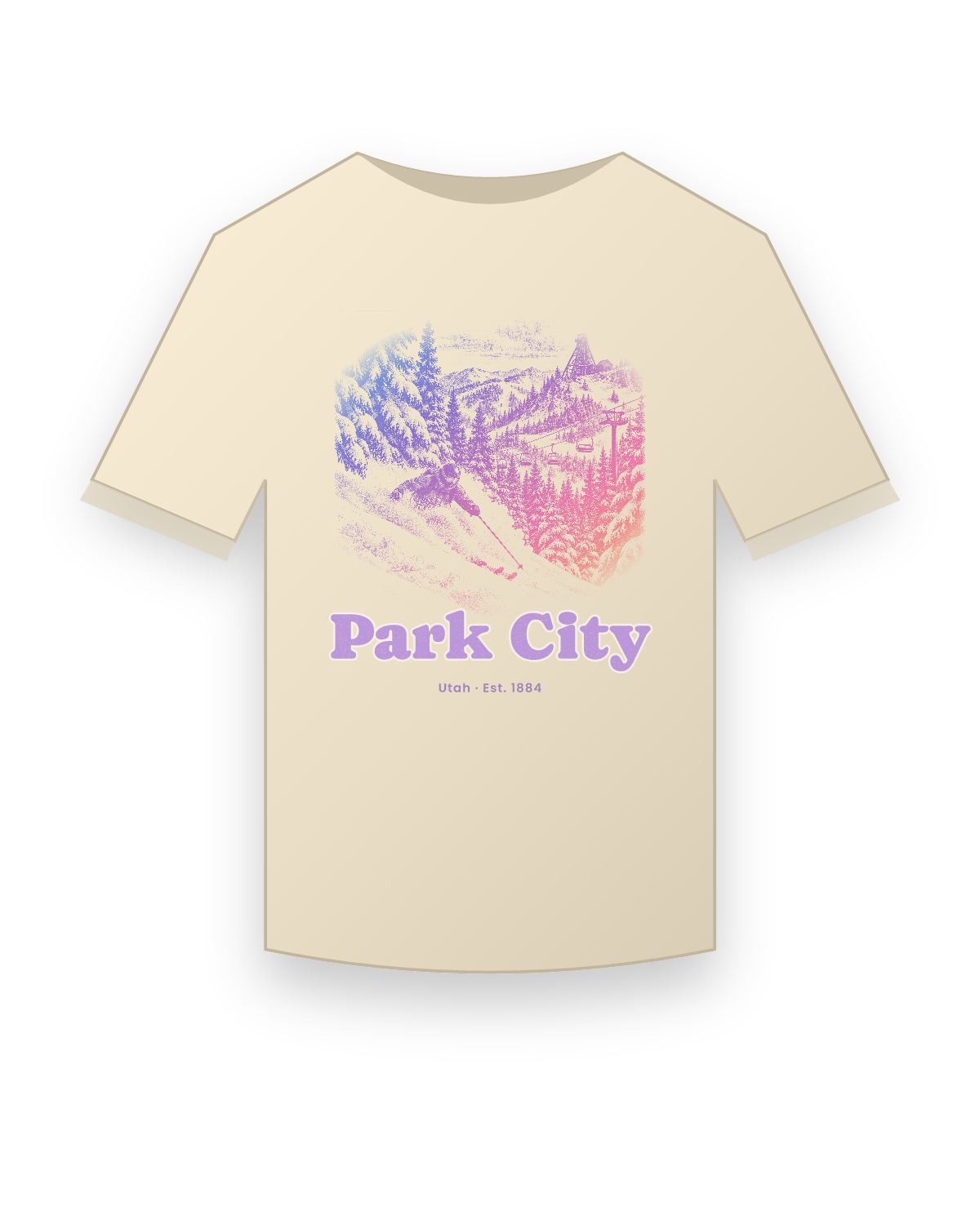 Park City Powder Day Organic Cotton Tee in Natural