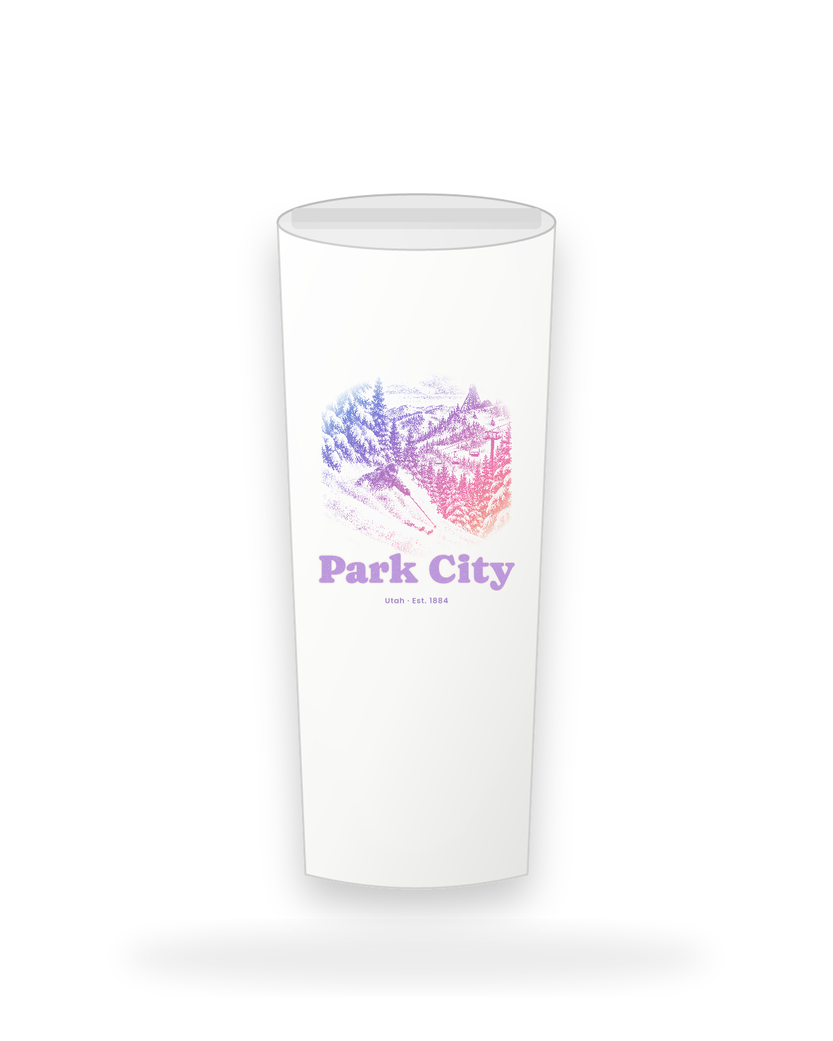 Park City Powder Day Insulated Tumbler 20oz in White
