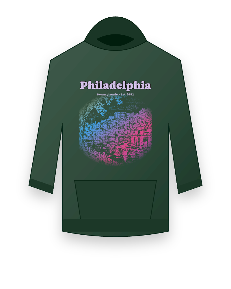 Philadelphia Boathouse Row Hooded Sweatshirt
