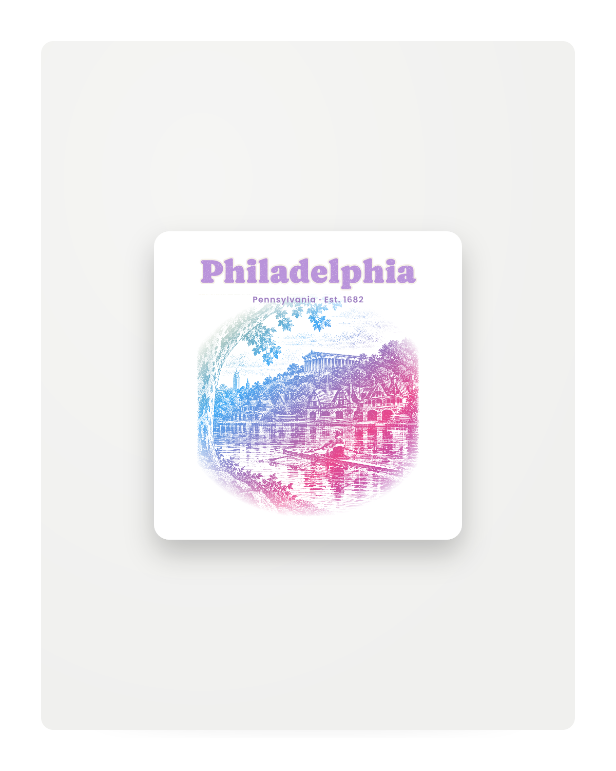 Philadelphia Boathouse Row Fridge Magnet in White