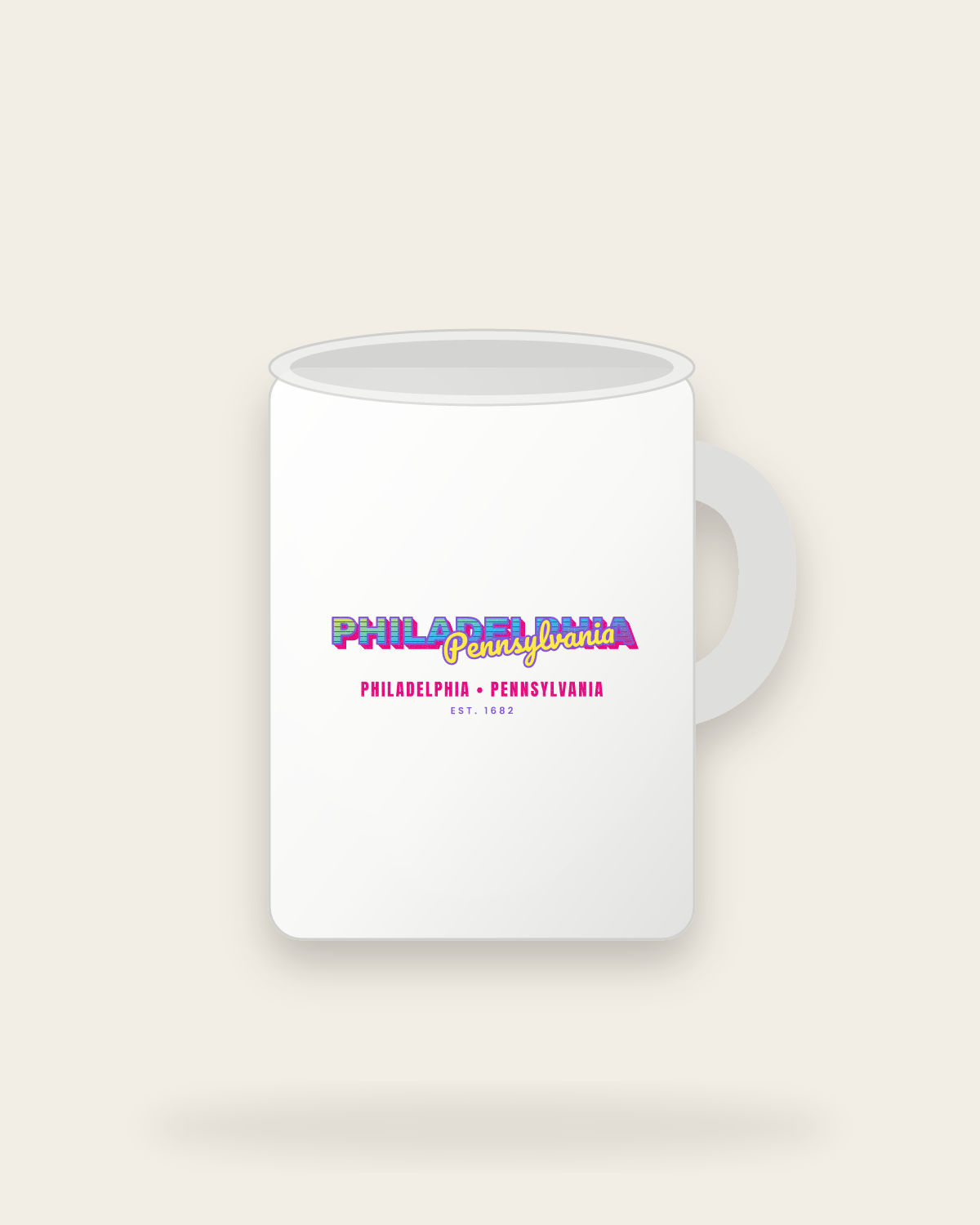 Philadelphia Music TV Ceramic Mug 15oz in White