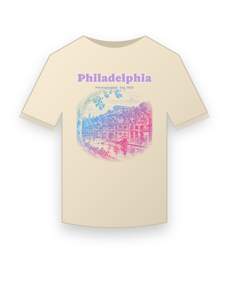 Philadelphia Boathouse Row Organic Cotton Tee