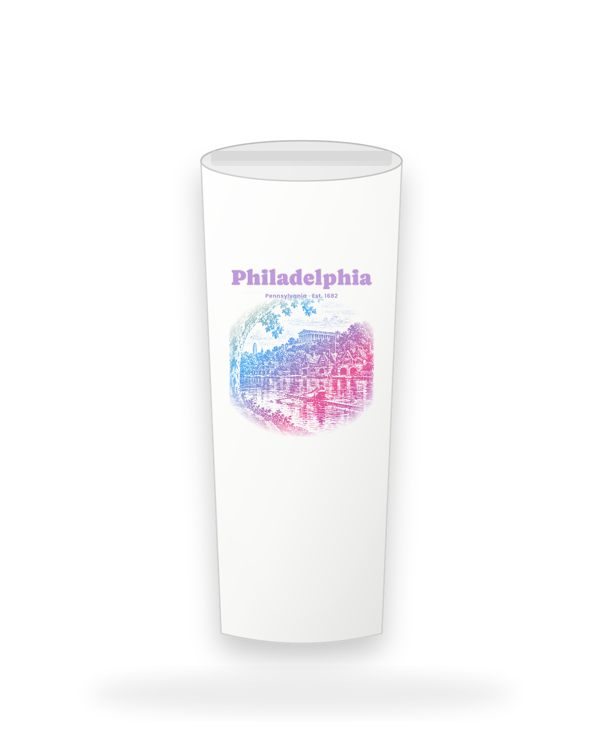 Philadelphia Boathouse Row Insulated Tumbler 20oz in White