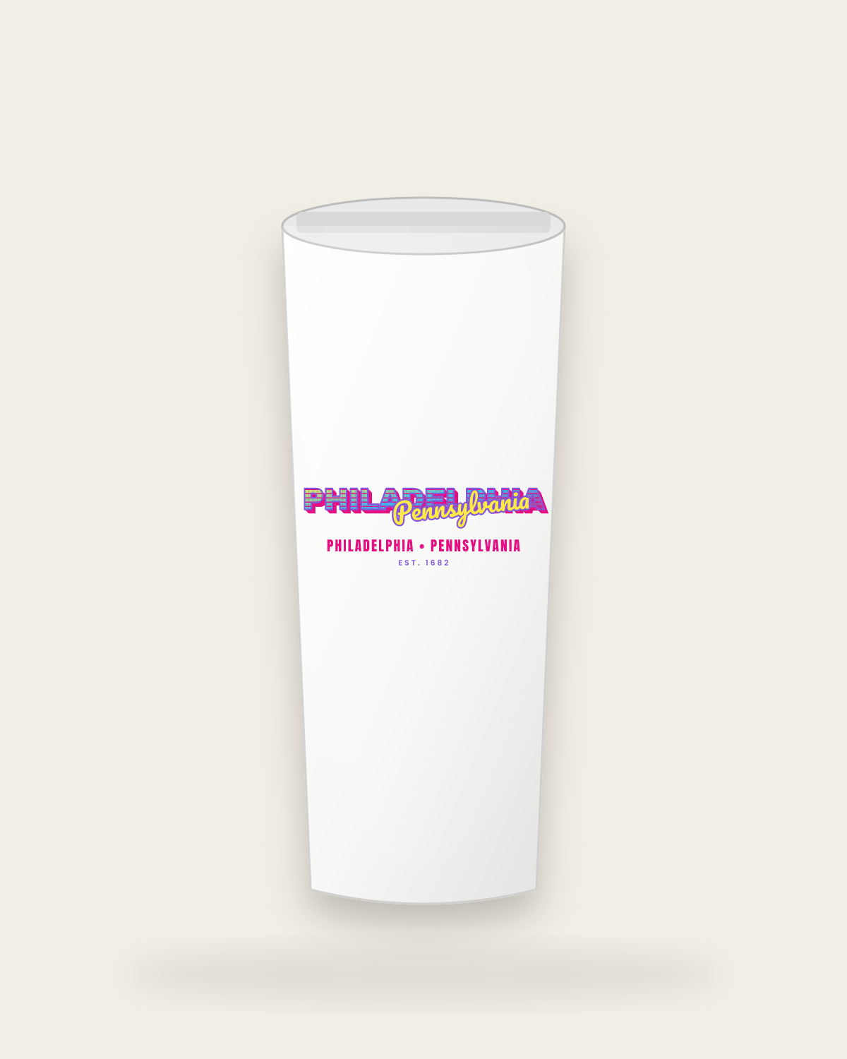 Philadelphia Music TV Insulated Tumbler 20oz in White