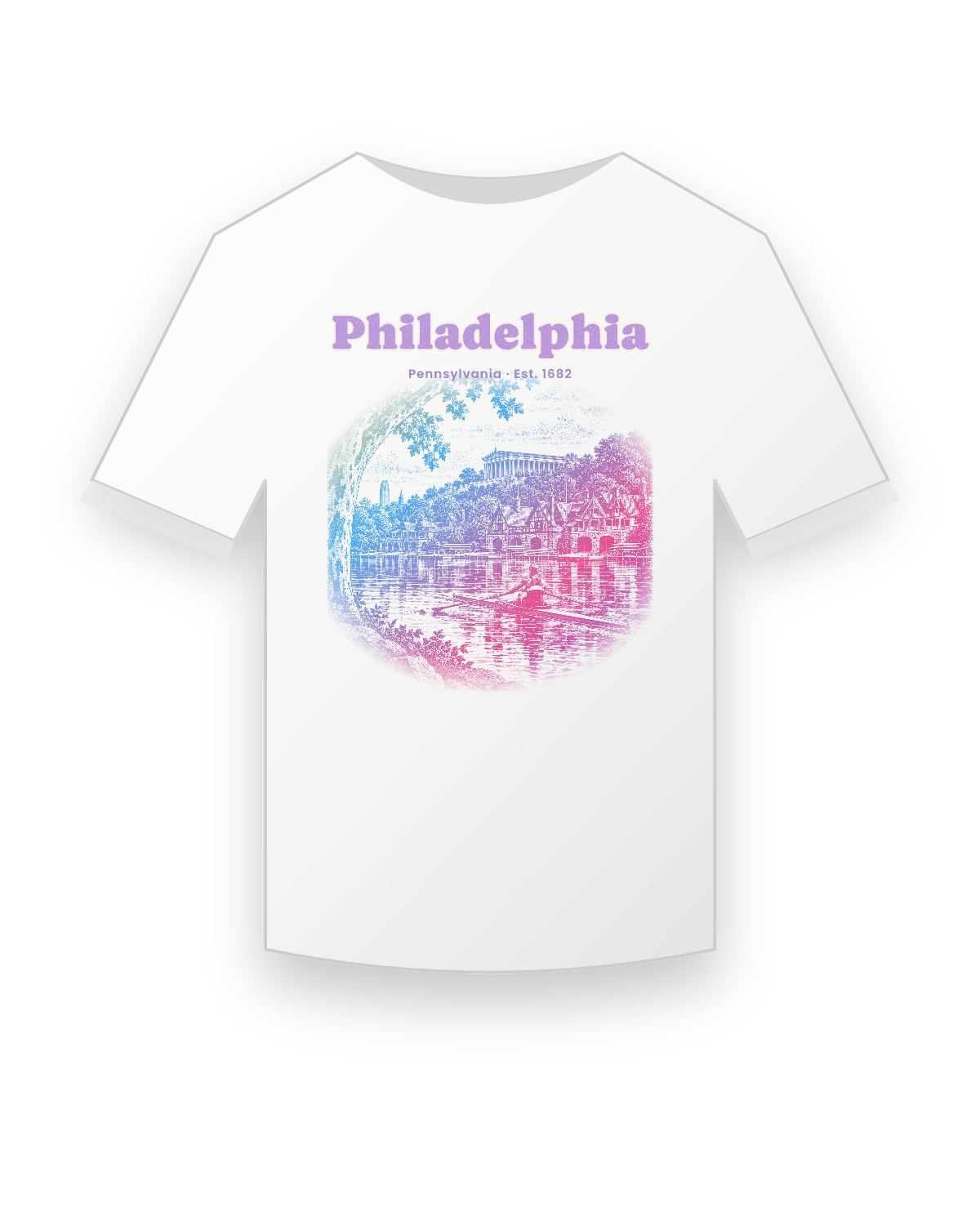 Philadelphia Boathouse Row Youth Tee in White