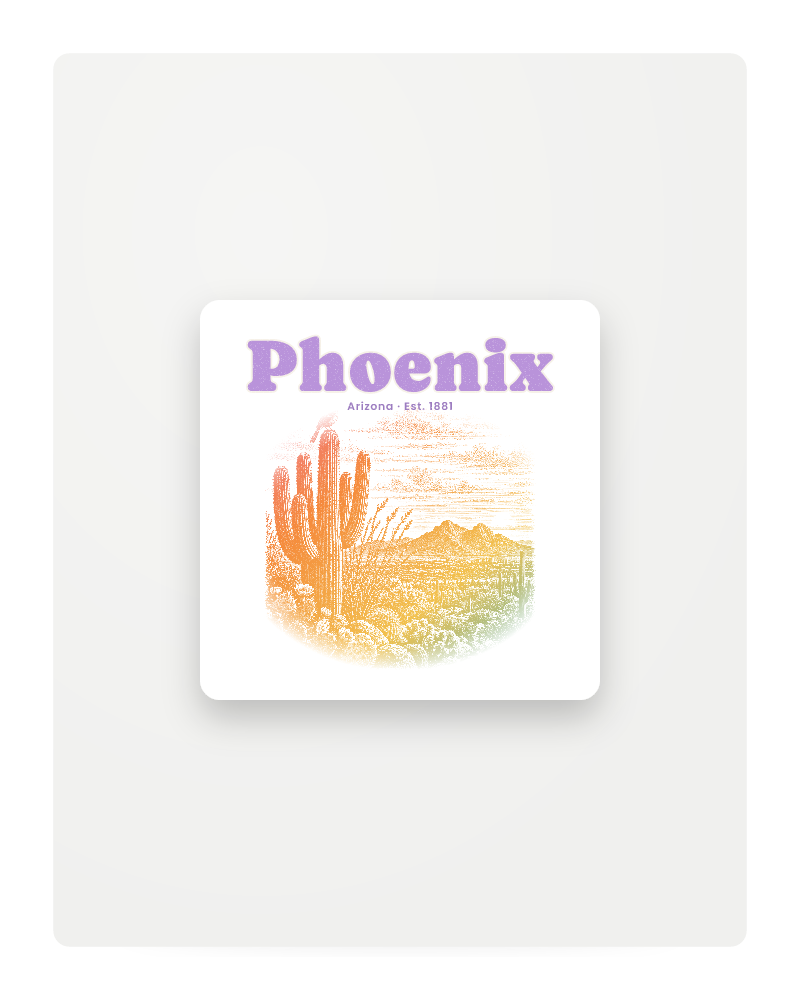 Phoenix Saguaro Sunset Fridge Magnet