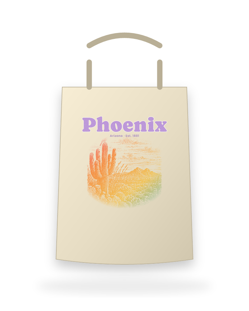 Phoenix Saguaro Sunset Canvas Tote
