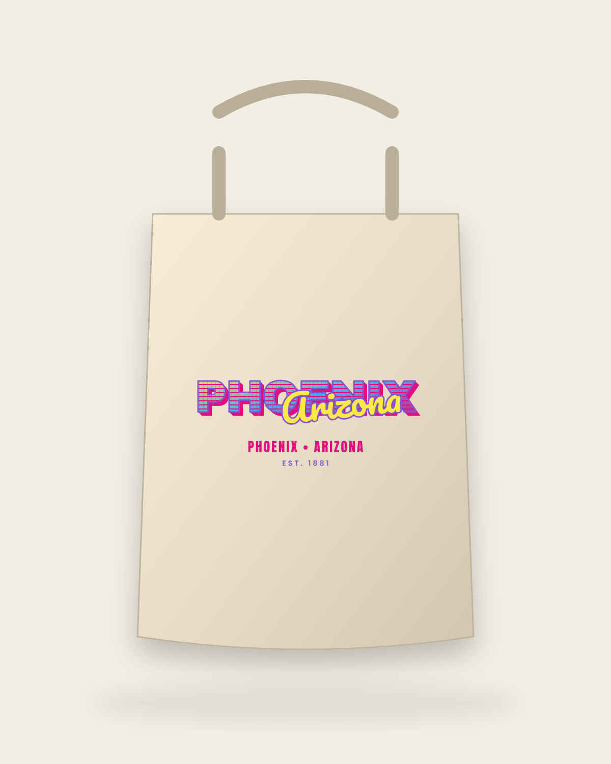 Phoenix Music TV Canvas Tote in Beige