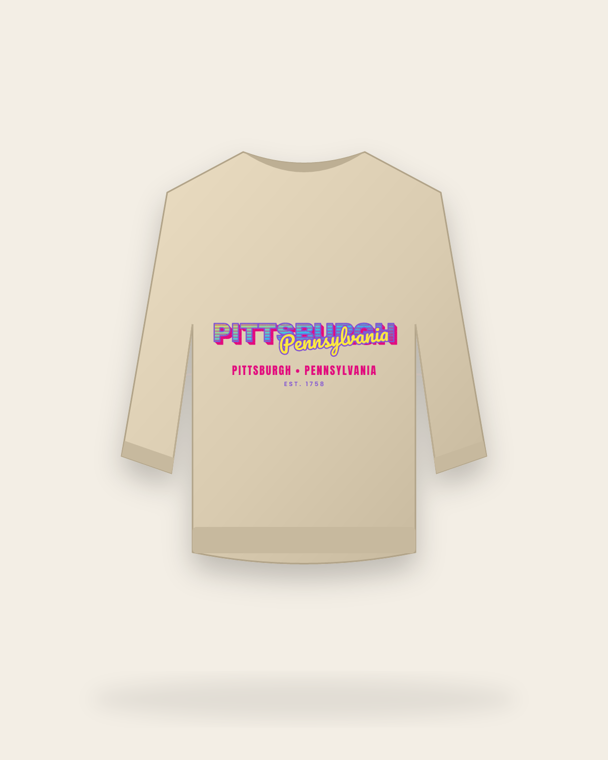 Pittsburgh Music TV Crewneck Sweatshirt in Sand