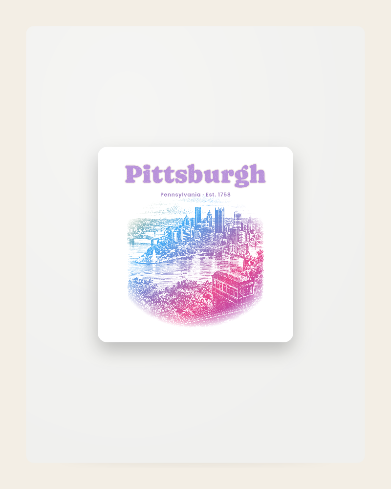 Pittsburgh Incline View Fridge Magnet