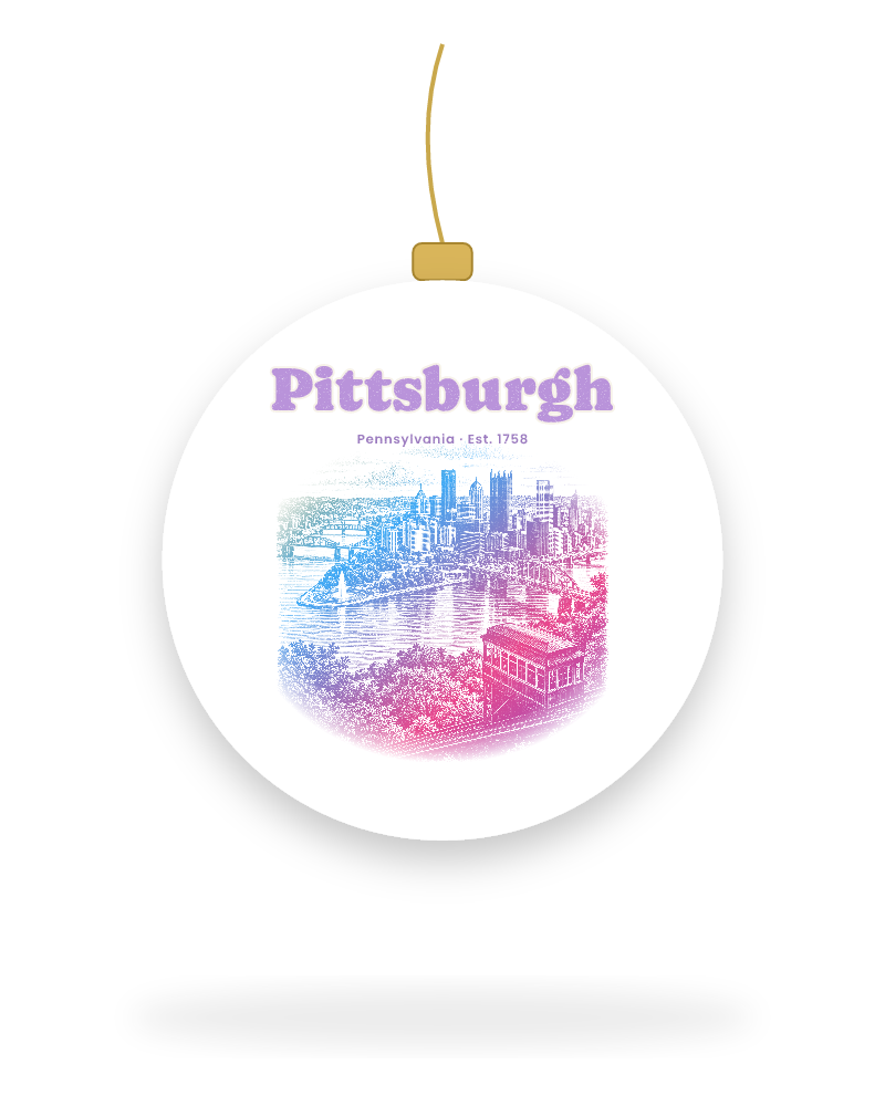 Pittsburgh Incline View Ceramic Ornament