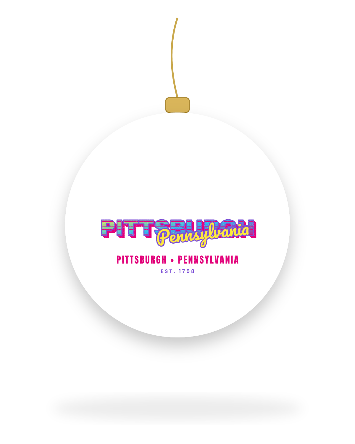 Pittsburgh Music TV Ceramic Ornament in White