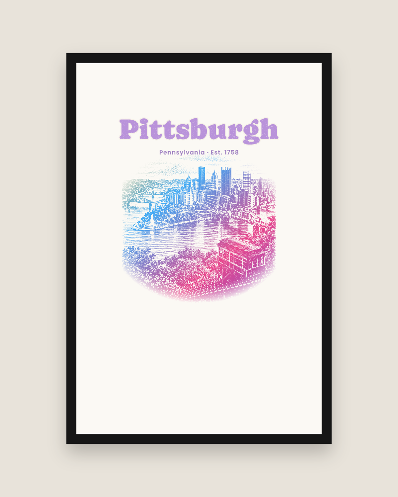 Pittsburgh Incline View Matte Poster