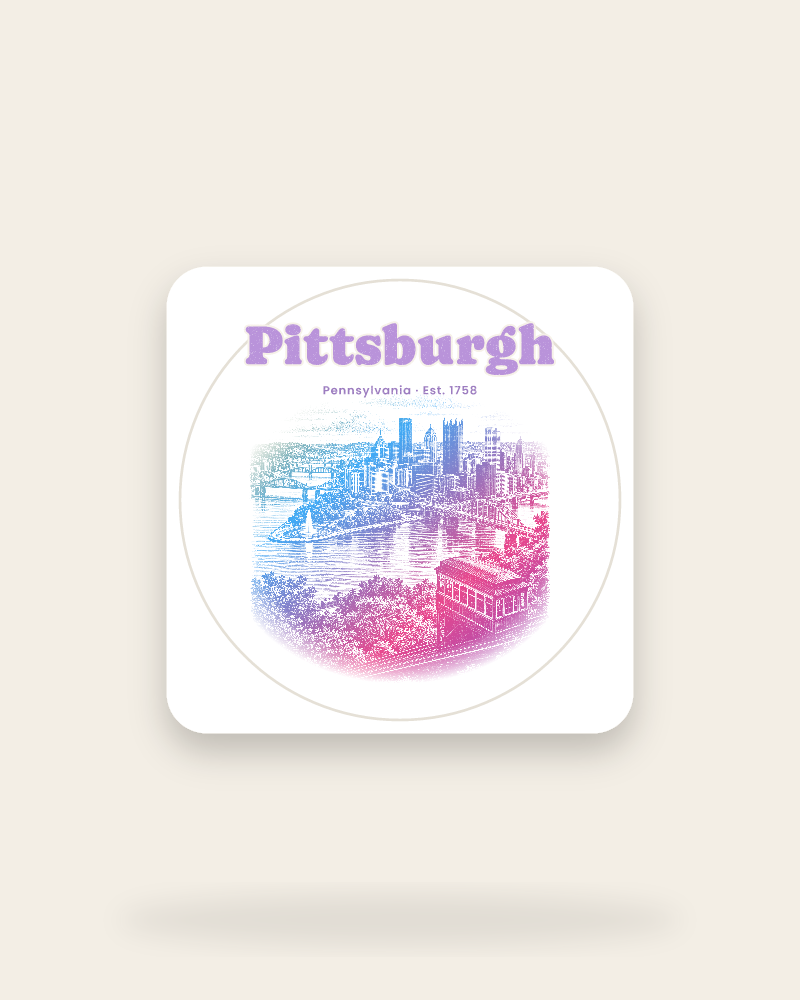 Pittsburgh Incline View Kiss-Cut Sticker