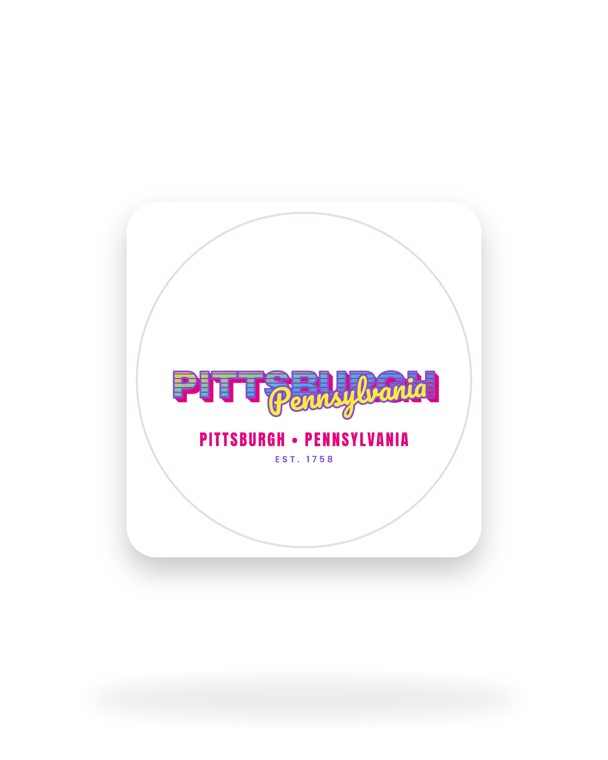 Pittsburgh Music TV Kiss-Cut Sticker in White