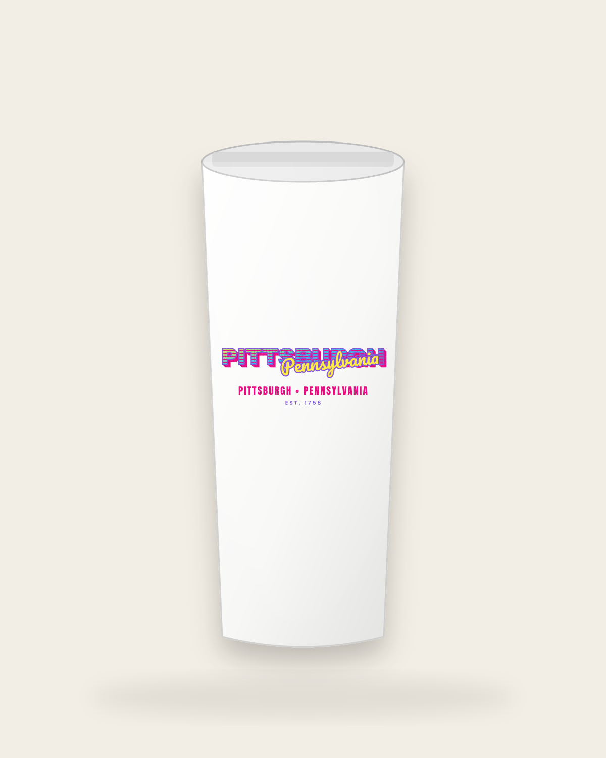 Pittsburgh Music TV Insulated Tumbler 20oz in White