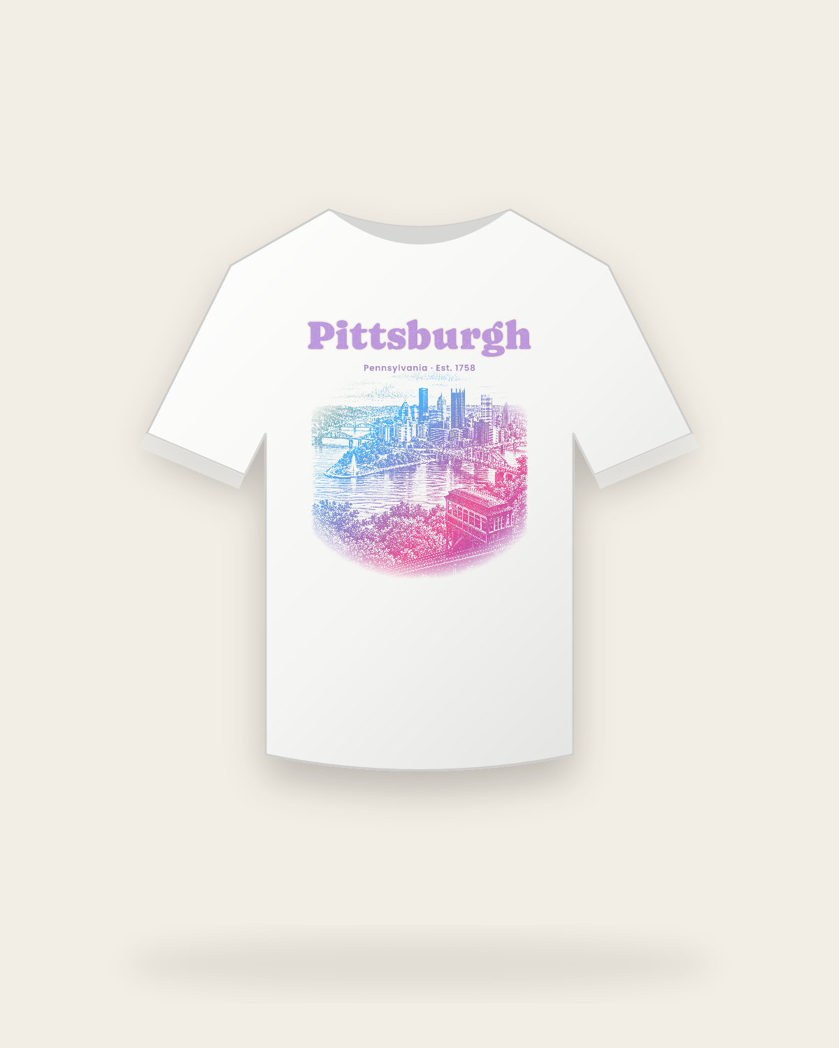 Pittsburgh Incline View Youth Tee in White