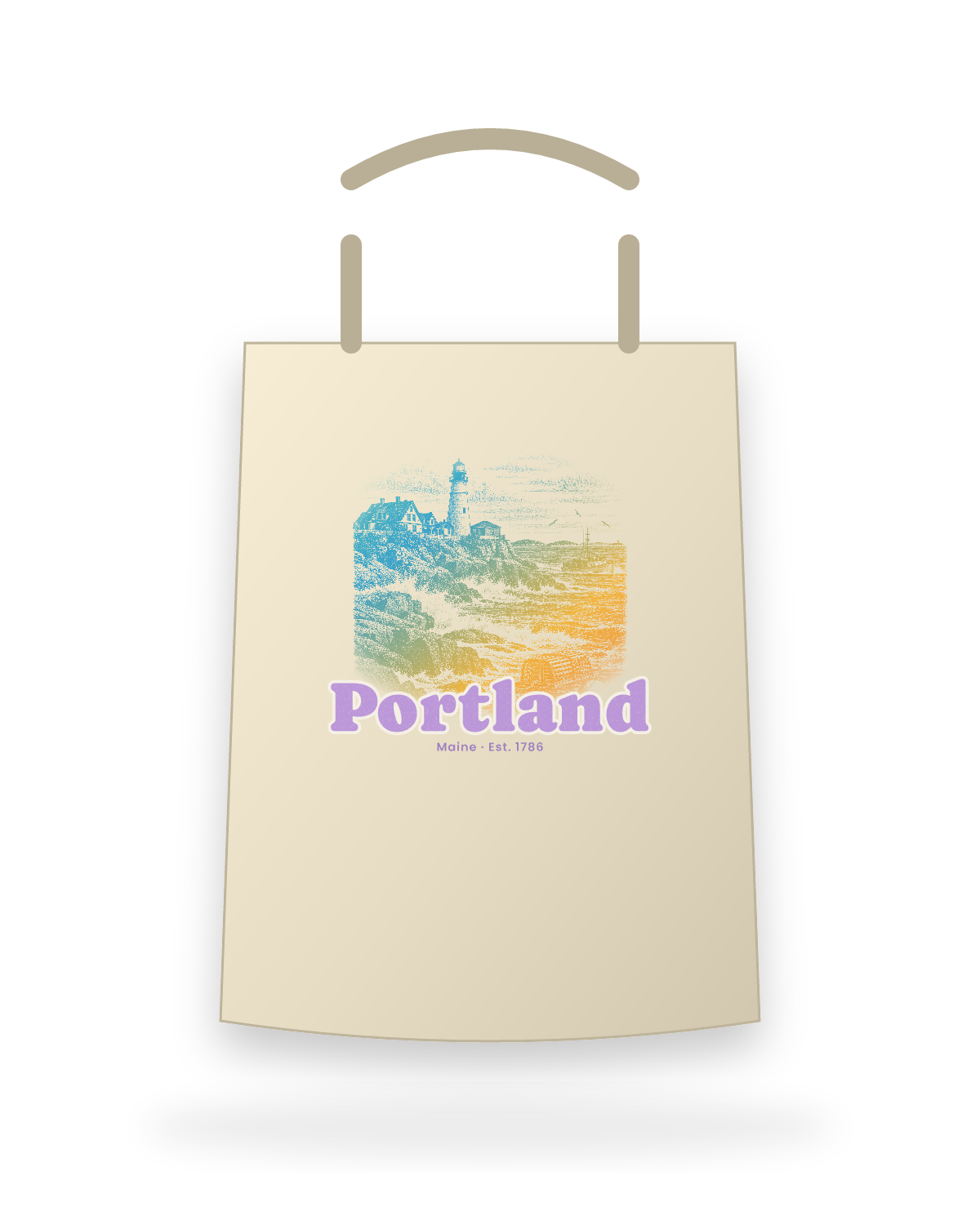 Portland Portland Head Light Canvas Tote in Beige
