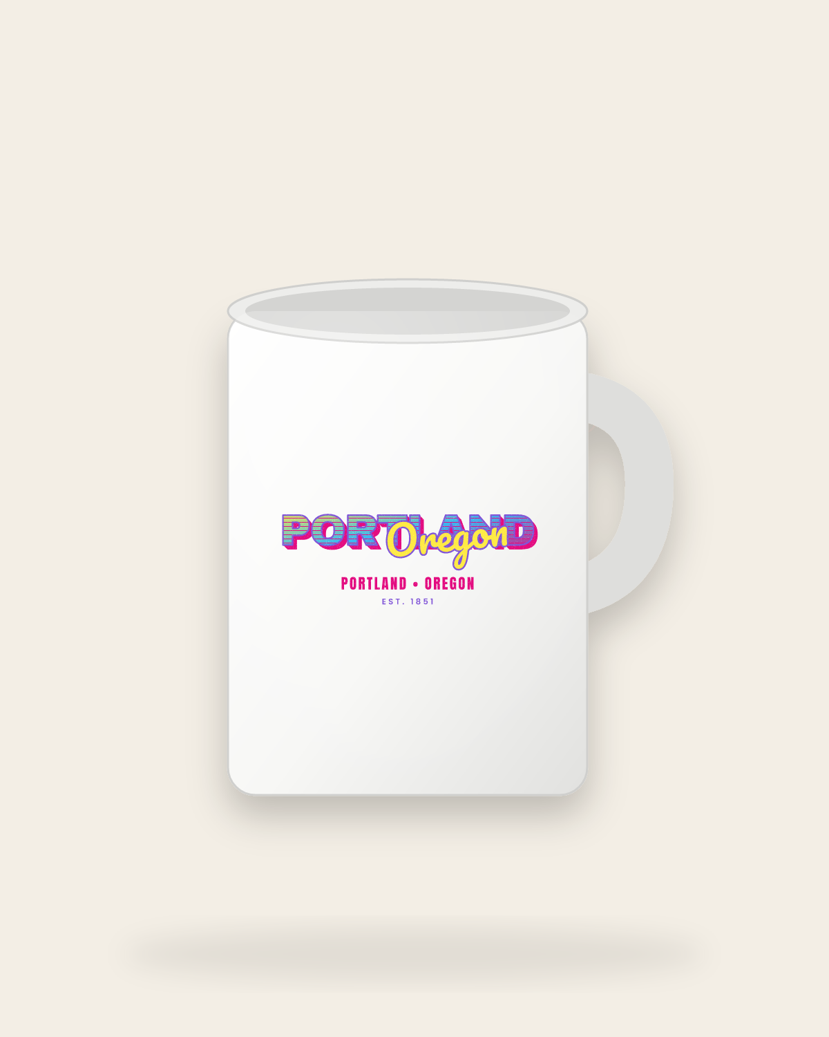 Portland Music TV Ceramic Mug 15oz in White
